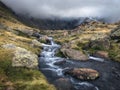 Water Stream at Tristaina Lakes in the Pyrenees, Andorra