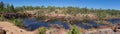 Water stream on the way to the Upper Pool. Panoramic landscape. Edith falls, Nitmiluk national park, Northern Territory NT, Royalty Free Stock Photo