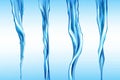 Water streams set, isolated flow motion of liquid Royalty Free Stock Photo