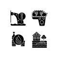 Water stress black glyph icons set on white space Royalty Free Stock Photo