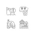 Water stress linear icons set Royalty Free Stock Photo