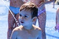 Water summer child fun fountain,  outdoor kid Royalty Free Stock Photo