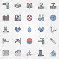 Water supply flat icons Royalty Free Stock Photo