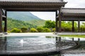 Water supply fountain in Japanese Buddhist garden at Tsz Shan Monastery in Hong Kong Royalty Free Stock Photo