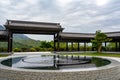 Water supply fountain in Japanese Buddhist garden at Tsz Shan Monastery in Hong Kong Royalty Free Stock Photo