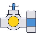 Water supply icon flat vector pipe, tap faucet