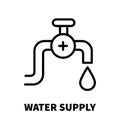 Water supply icon or logo in modern line style. Royalty Free Stock Photo