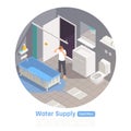 Water Supply Isometric Composition Royalty Free Stock Photo