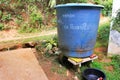 Water supply reservoir in a village of East Asia, in jungle