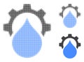 Water Supply Service Gear Halftone Dotted Icon