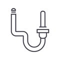 Water supply system vector line icon, sign, illustration on background, editable strokes Royalty Free Stock Photo