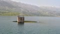 Water supplying dam in west bekaa valley Lebanon. Photo taken in 2019 late winter early spring period. Lake Caraoun or Karaoun