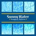 Water Surface Abstract Vector Illustration Pattern Set Ã¢â¬\' Seamless Aqua Background for Summer and Vacation Royalty Free Stock Photo