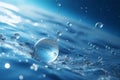 Water surface with air bubbles and sunlight. Abstract background. 3d rendering Royalty Free Stock Photo