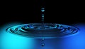 Water Surface Drop Splash in Blue Light Royalty Free Stock Photo