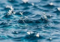 Of water surface with droplets splashing upwards, creating dynamic Royalty Free Stock Photo