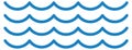 Water surface effect. Wavy blue thin lines