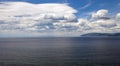 Water surface of Lake Baikal and the celestial landscape at the source of the Angara River