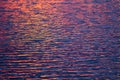 The Water Surface At The Lake With Light Of Sunset