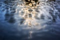 Water surface with reflections of lights. Abstract background Royalty Free Stock Photo