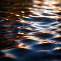 Water surface ripple, liquid wave effect on fresh outdoor water Royalty Free Stock Photo