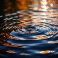 Water surface ripple, liquid wave effect on fresh outdoor water Royalty Free Stock Photo