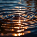 Water surface ripple, liquid wave effect on fresh outdoor water Royalty Free Stock Photo