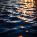 Water surface ripple, liquid wave effect on fresh outdoor water Royalty Free Stock Photo