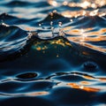 Water surface ripple, liquid wave effect on fresh outdoor water Royalty Free Stock Photo