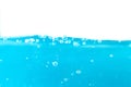 Water surface side view with bubbles and waves in the isolated background. Royalty Free Stock Photo