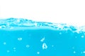 Water surface side view with bubbles and waves in the isolated background. Royalty Free Stock Photo