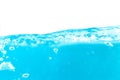 Water surface side view with bubbles and waves in the isolated background. Royalty Free Stock Photo