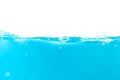 Water surface side view with bubbles and waves in the isolated background. Royalty Free Stock Photo