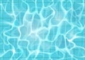 Water surface with sun glare. Bottom of the pool, the ceramic floors. Realistic vector background illustration.