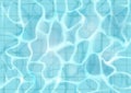 Water surface with sun glare. Bottom of the pool, the ceramic floors. Realistic vector background illustration.