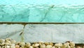 Water in swimming pool filled with chlorine can erode marble floors