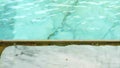 Water in the swimming pool filled with chlorine can erode marble floors