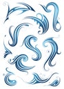 Water swirls set Royalty Free Stock Photo