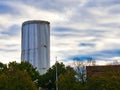 Water tank covered wile being painted Royalty Free Stock Photo