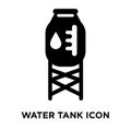 Water tank icon vector isolated on white background, logo concept of Water tank sign on transparent background, black filled Royalty Free Stock Photo