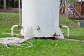 Water tank pipe with taps and plumbing in a tourist site in the interior of Brazil, South America