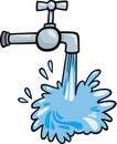 Water tap clip art cartoon illustration Royalty Free Stock Photo