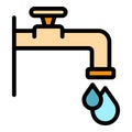 Water tap consumption icon color outline vector Royalty Free Stock Photo