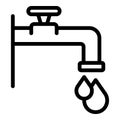 Water tap consumption icon, outline style Royalty Free Stock Photo