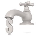 Water tap with dollar sign Royalty Free Stock Photo