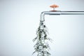 Water tap dripping dollar bills Royalty Free Stock Photo