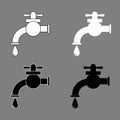 Water tap drop icon black white outline Royalty Free Stock Photo