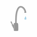 Water tap with drop. Save water. Vector illustration.