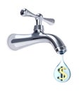 Water tap and drop of water with dollar sign inside Royalty Free Stock Photo