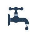 Water tap with falling drop. Royalty Free Stock Photo